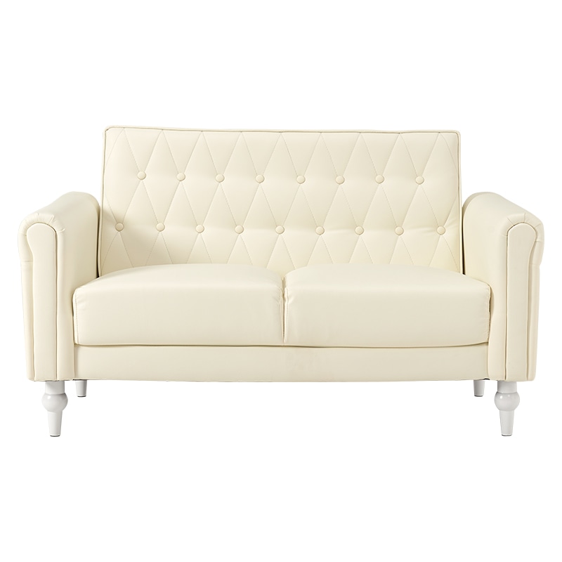 萩原 キルティングソファ 2人掛け パールホワイト ライラ2P-PWH 1台(ご注文単位1台)【直送品】