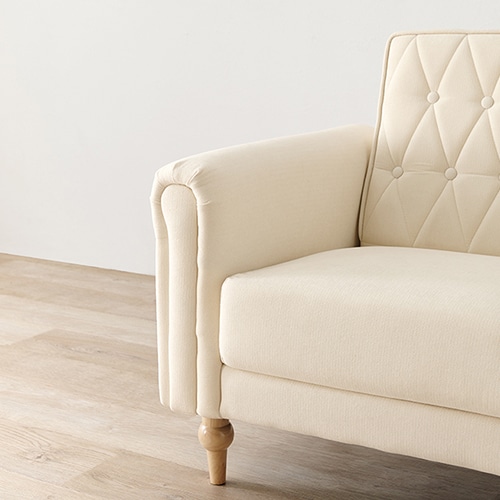 萩原 キルティングソファ 1人掛け アイボリー ライラ1P-IV 1台(ご注文単位1台)【直送品】