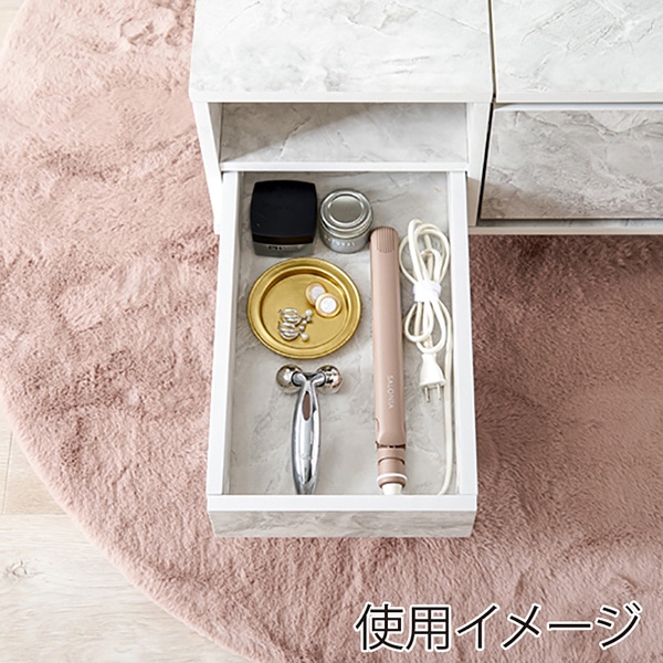 萩原 2WAYドレッサーテーブル 幅75cm マーブルホワイト RD-1125MWH 1台(ご注文単位1台)【直送品】