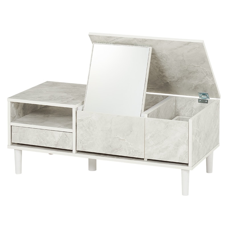 萩原 2WAYドレッサーテーブル 幅95cm マーブルホワイト RD-1126MWH 1台(ご注文単位1台)【直送品】