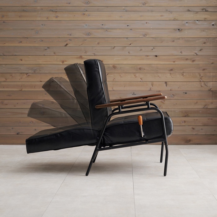 萩原 リクライニングソファ　1人掛け ブラック フラム-1PPBK 1台（ご注文単位1台）【直送品】