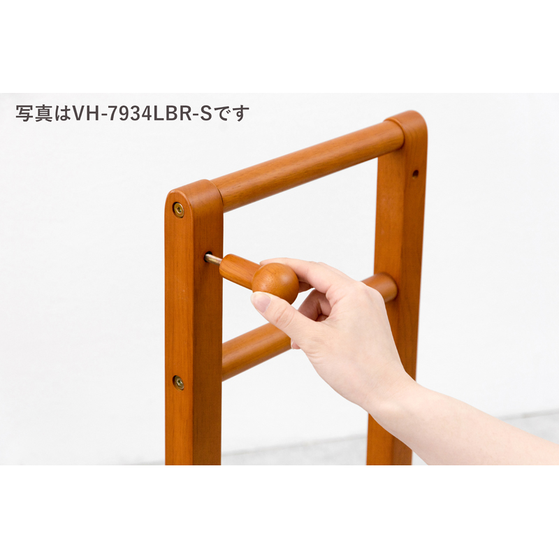 萩原 手すり付き玄関踏み台 片側 ハイタイプ 70cm ライトブラウン VH-7938LBR-S 1台（ご注文単位1台）【直送品】