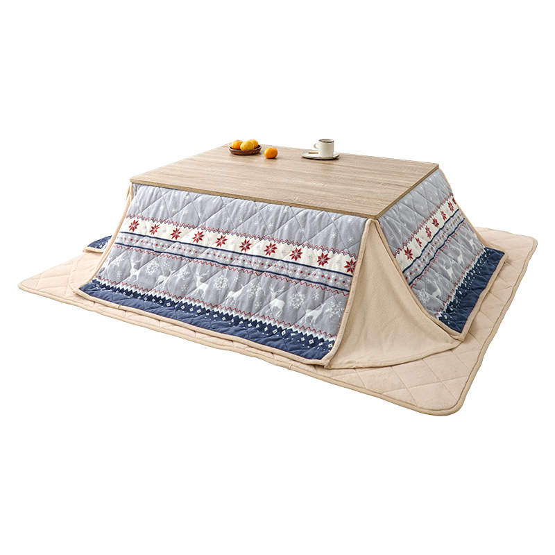 萩原 こたつ+うす掛け布団 3点セット 105×75cm ナチュラル／ノルディックブルー KOT-7350-105NA+ユイ105 1セット（ご注文単位1セット）【直送品】