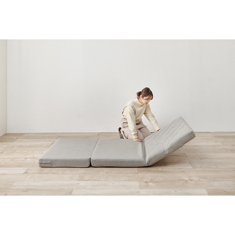 萩原 ソファベッド ステラ 幅90cm グレー LSF-4886-2PGY 1台（ご注文単位1台）【直送品】