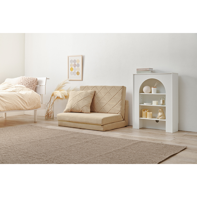 萩原 ソファベッド ステラ 幅85cm ベージュ LSF-4887BE 1台（ご注文単位1台）【直送品】