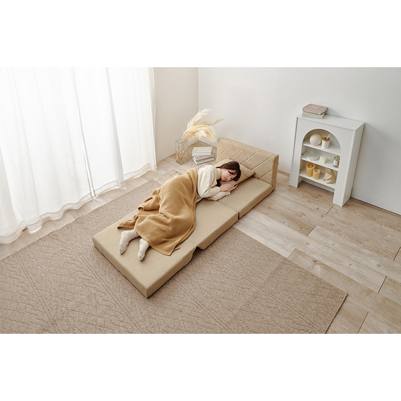 萩原 ソファベッド ステラ 幅85cm ベージュ LSF-4887BE 1台（ご注文単位1台）【直送品】