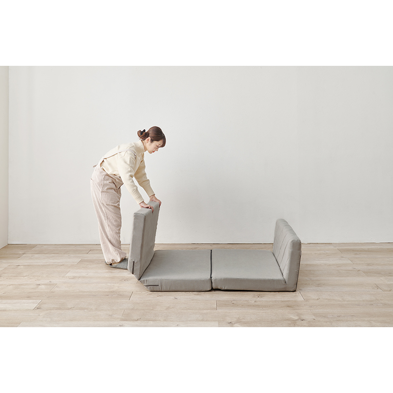 萩原 ソファベッド ステラ 幅85cm グレー LSF-4887GY 1台（ご注文単位1台）【直送品】