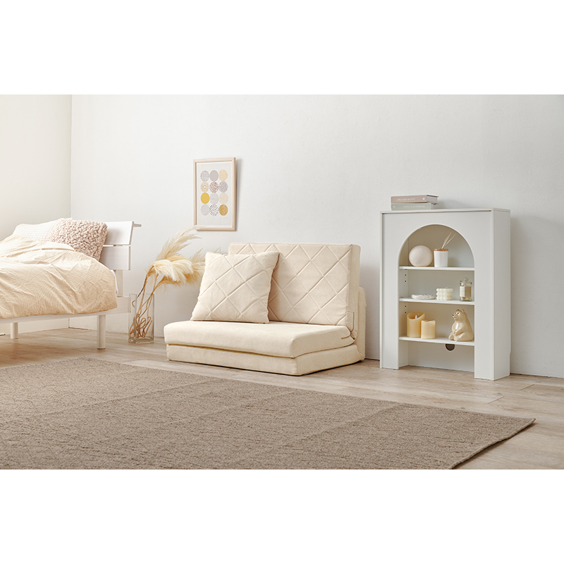 萩原 ソファベッド ステラ 幅85cm アイボリー LSF-4887IV 1台（ご注文単位1台）【直送品】