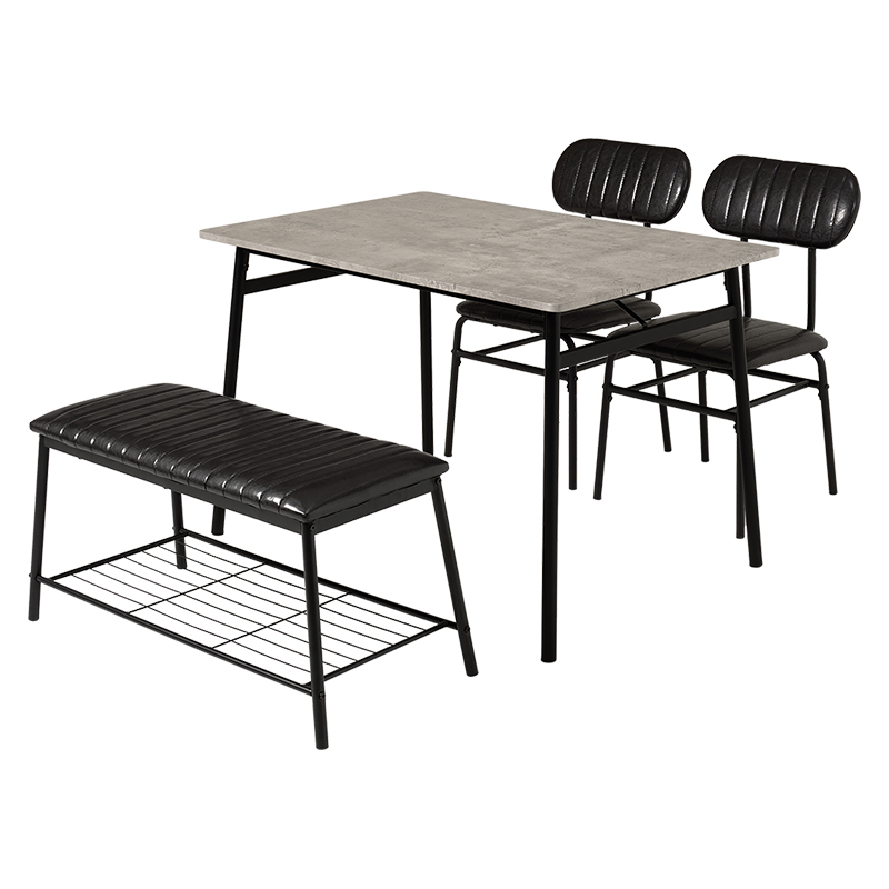萩原 ダイニング4点セット モス マーブルグレー LDS-4854MGY 1セット（ご注文単位1セット）【直送品】