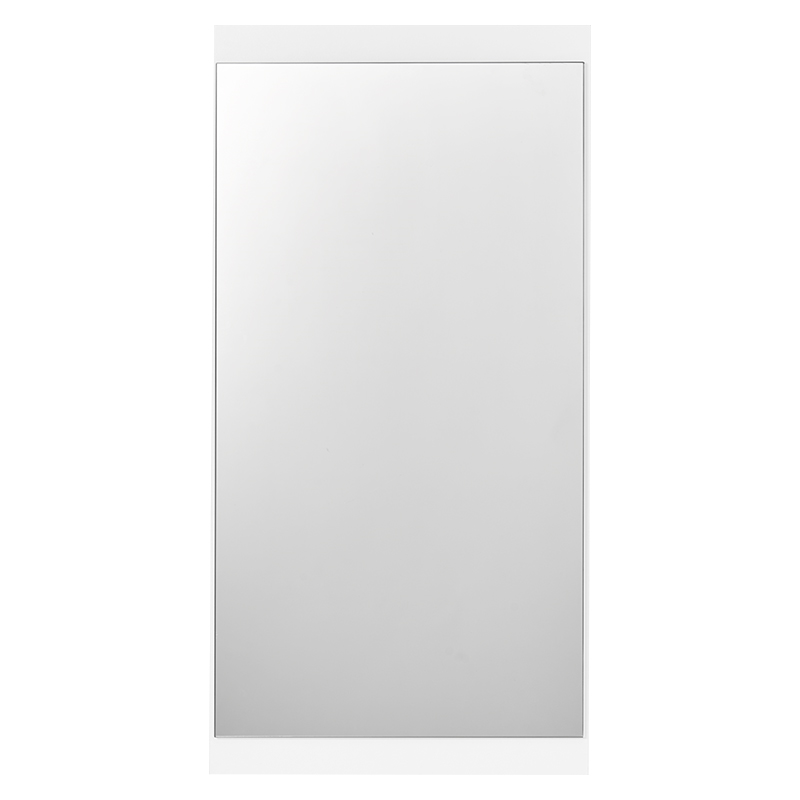 萩原 突っ張りウォールラック ミラー付き 幅40cm ホワイト KTR-3216WH 1台(ご注文単位1台)【直送品】