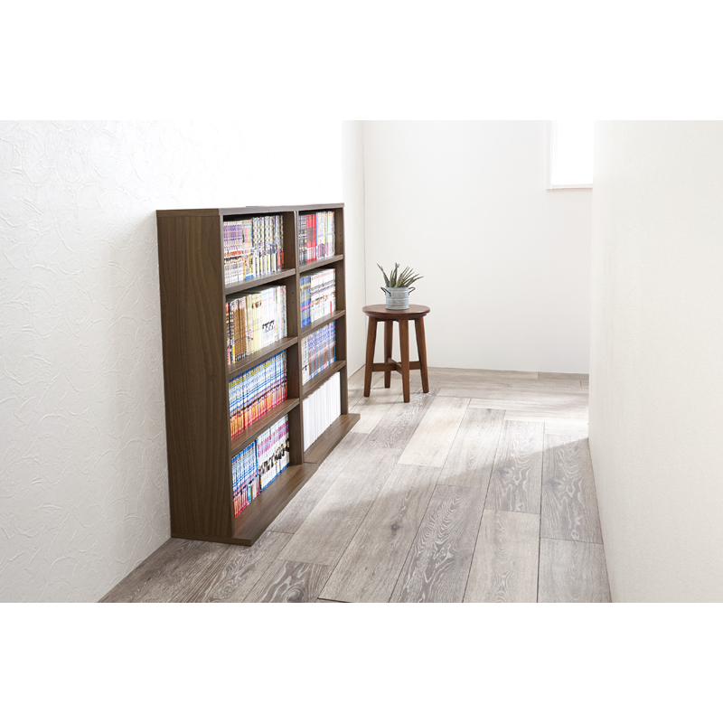 萩原 ブックラック 2台セット 幅60cm ダークブラウン RCC-1515BR 1セット(ご注文単位1セット)【直送品】