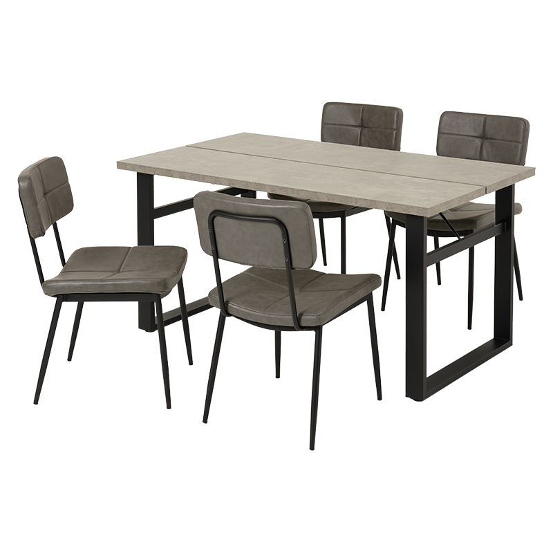 萩原 ダイニング5点セット グレー／ダークグレー LT-4771GY-50DGY-5S 1セット（ご注文単位1セット）【直送品】