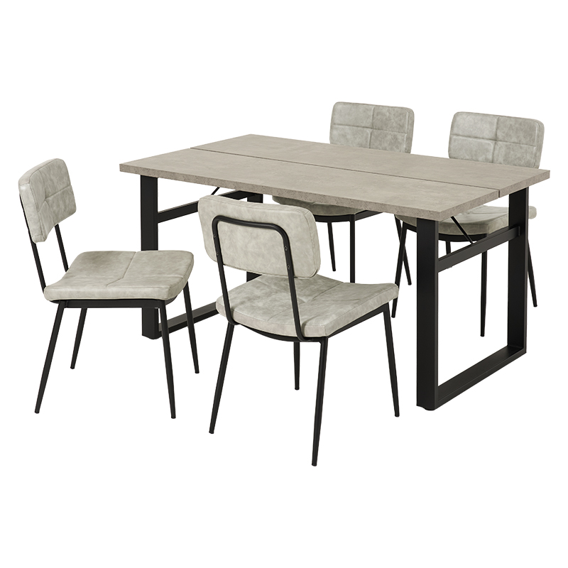 萩原 ダイニング5点セット グレー／ライトグレー LT-4771GY-50LGY-5S 1セット（ご注文単位1セット）【直送品】