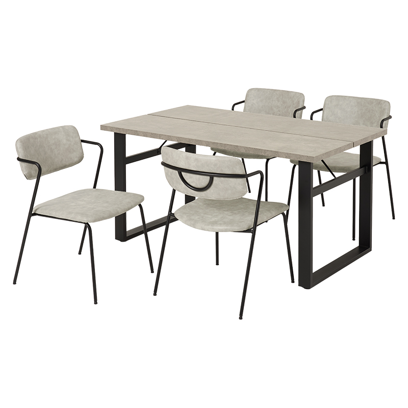 萩原 ダイニング5点セット グレー／ライトグレー LT-4771GY-51LGY-5S 1セット（ご注文単位1セット）【直送品】