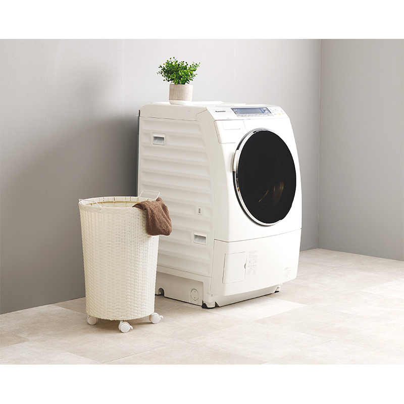 萩原 ランドリーバスケット ホワイト RUD-2448WH 1台（ご注文単位1台）【直送品】