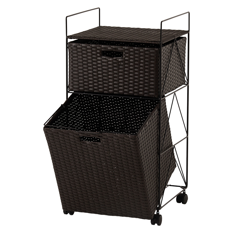 萩原 ランドリーラック 幅40cm ダークブラウン RAN-2457DBR 1台(ご注文単位1台)【直送品】