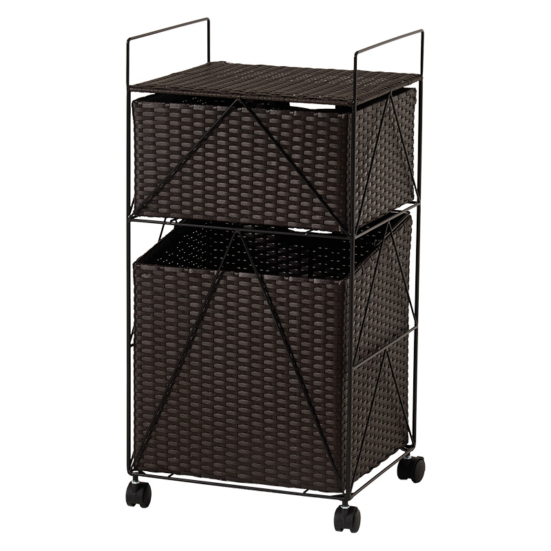 萩原 ランドリーラック 幅40cm ダークブラウン RAN-2457DBR 1台(ご注文単位1台)【直送品】