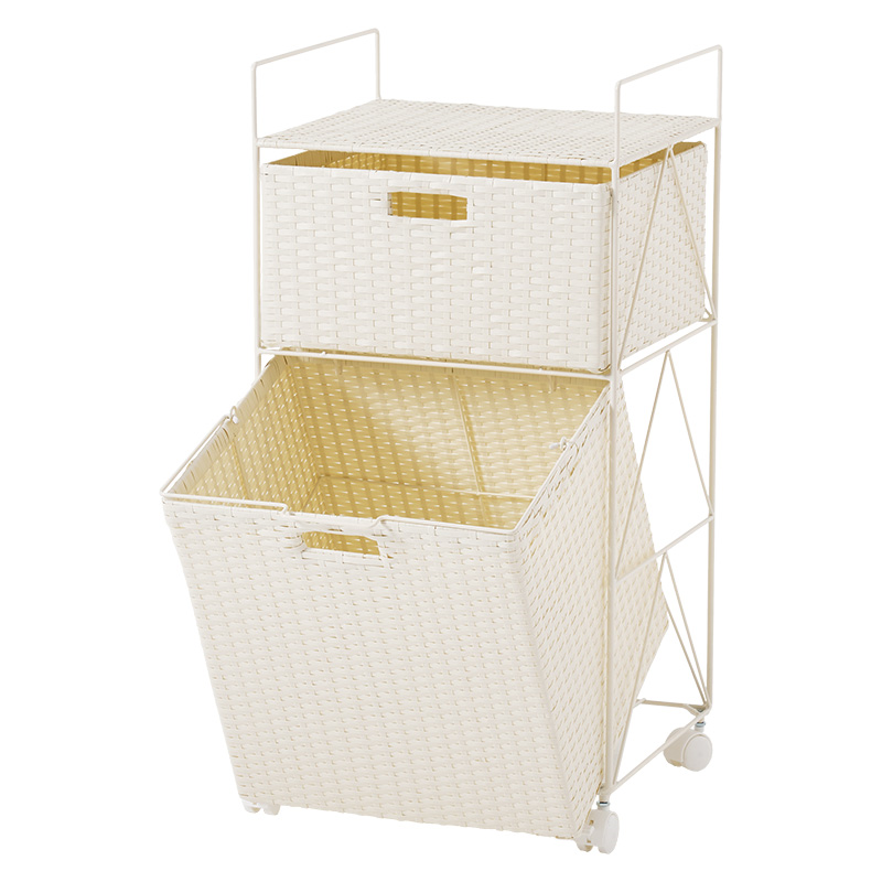 萩原 ランドリーラック 幅40cm ホワイト RAN-2457WH 1台(ご注文単位1台)【直送品】