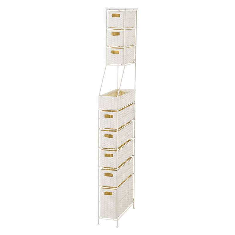 萩原 ランドリーチェスト 幅15cm ホワイト RAN-2459WH 1台（ご注文単位1台）【直送品】