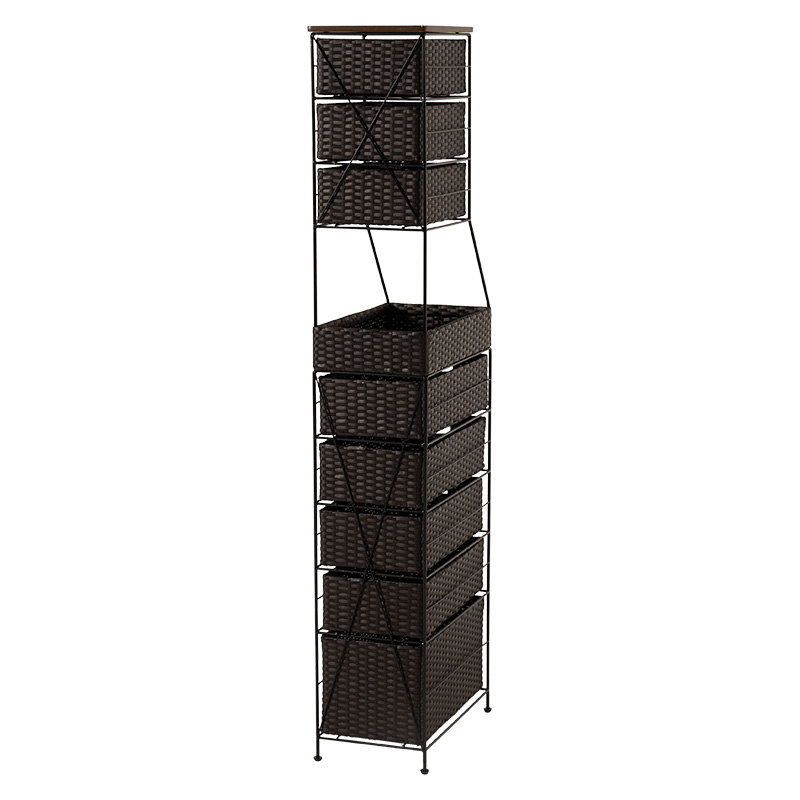 萩原 ランドリーチェスト 幅25cm ダークブラウン RAN-2461DBR 1台(ご注文単位1台)【直送品】
