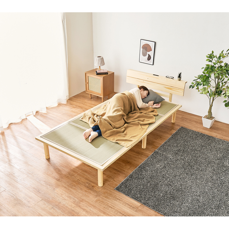 萩原 すのこベッド 畳マットレス付 シングル ナチュラル／貴船 WB-7727S-NAキフネ 1台（ご注文単位1台）【直送品】