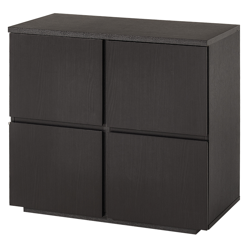 萩原 キャビネット ナイス 幅79cm ダークブラウン RCC-1496DBR 1台（ご注文単位1台）【直送品】