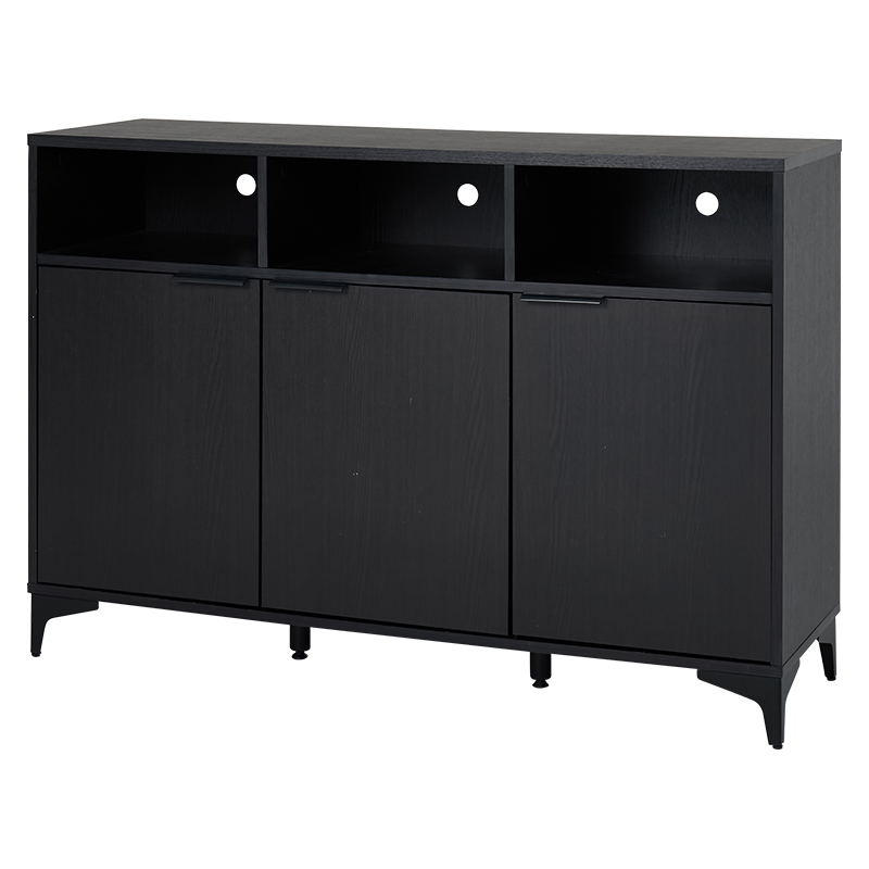 萩原 キャビネット 幅120cm ダークブラウン RCC-1525DBR 1台（ご注文単位1台）【直送品】