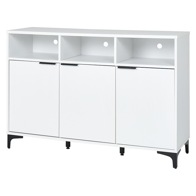 萩原 キャビネット 幅120cm ホワイトウォッシュ RCC-1525WH 1台（ご注文単位1台）【直送品】