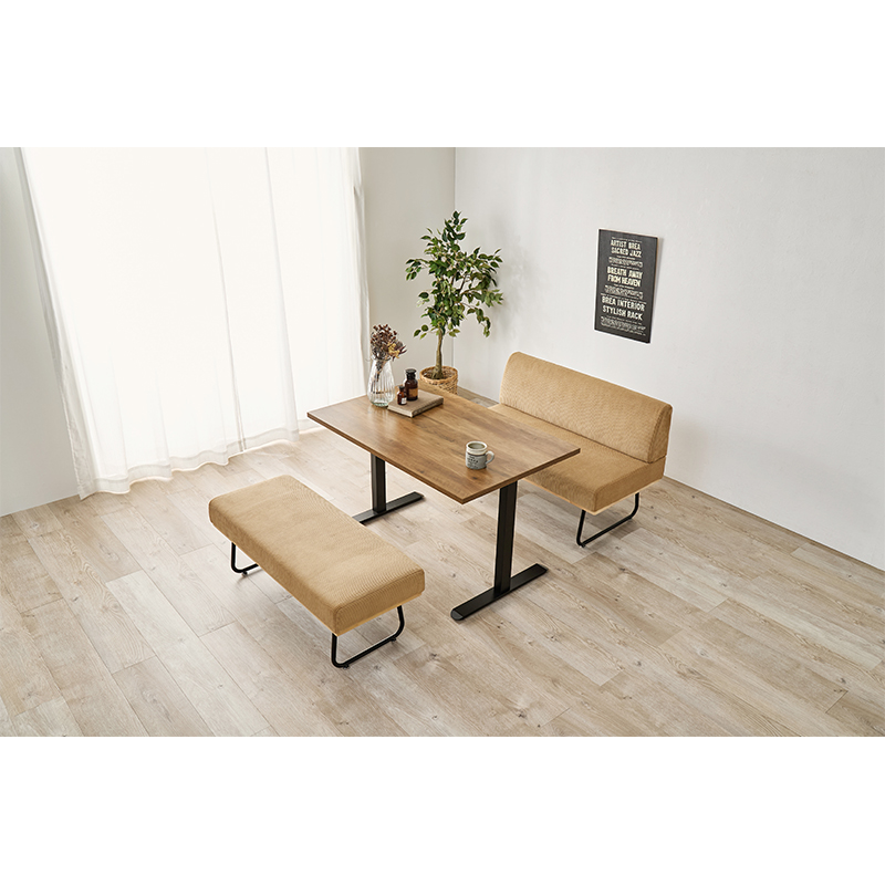 萩原 ダイニング3点セット ライトブラウン／ラテ LT-3780LBR-47LT-3S 1セット（ご注文単位1セット）【直送品】