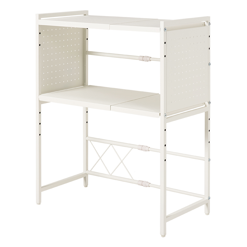 萩原 伸縮レンジラック 2段 ホワイト KR-3752WH 1台（ご注文単位1台）【直送品】