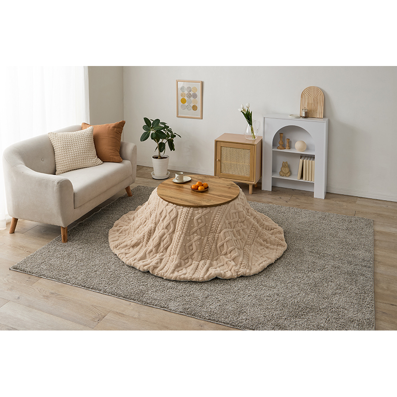 萩原 折りたたみこたつ モネ 掛布団セット ナチュラル／モクモクアイボリー モネ68NA+モクモクUF70R-IV 1セット（ご注文単位1セット）【直送品】