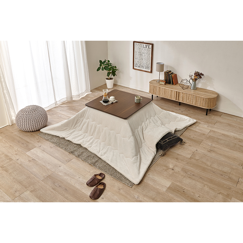 萩原 こたつ リノ 80×80 掛布団セット ブラウン／ポカアイボリー リノCF80BR+ポカUF80IV 1セット（ご注文単位1セット）【直送品】