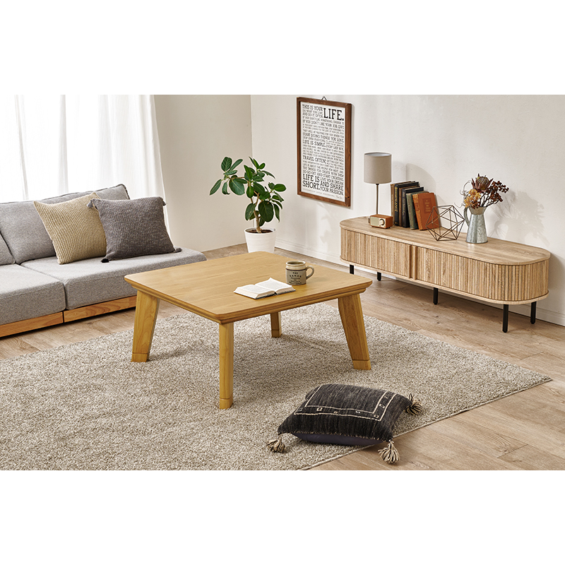 萩原 こたつ リノ 80×80 掛布団セット ナチュラル／ポカアイボリー リノCF80NA+ポカUF80IV 1セット（ご注文単位1セット）【直送品】