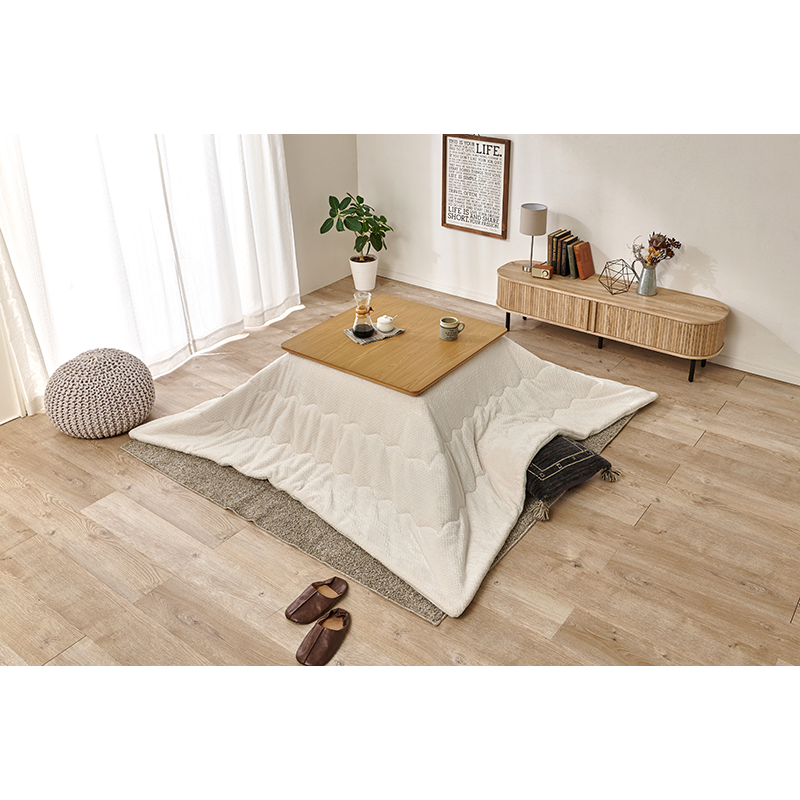 萩原 こたつ リノ 80×80 掛布団セット ナチュラル／ポカアイボリー リノCF80NA+ポカUF80IV 1セット（ご注文単位1セット）【直送品】