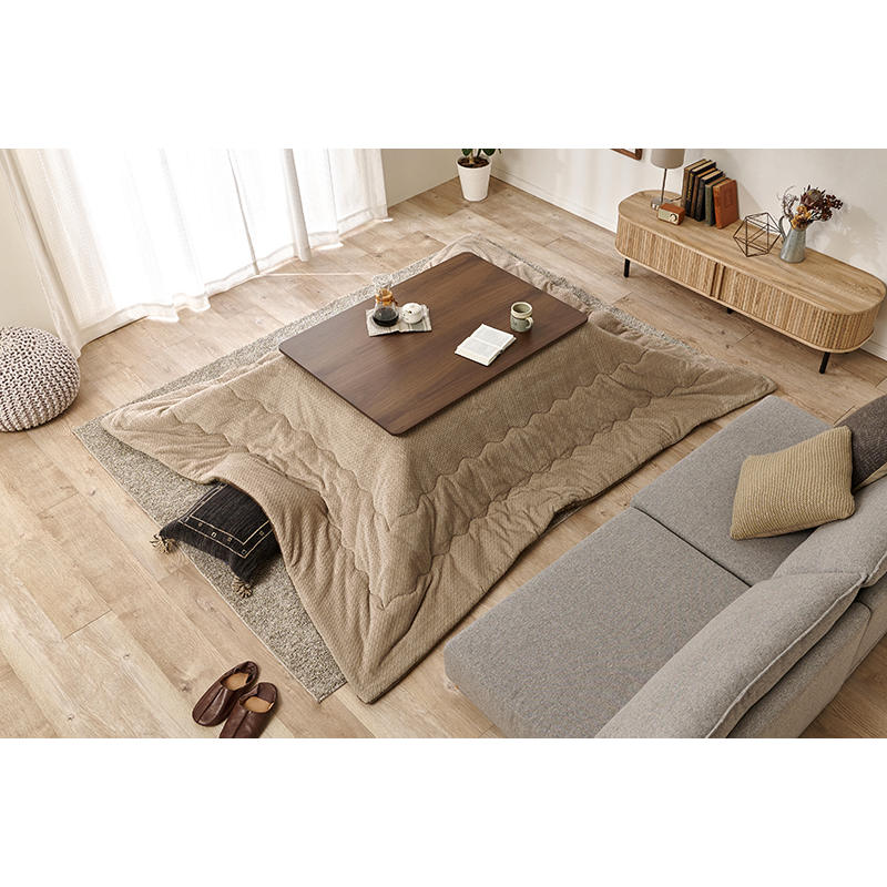 萩原 こたつ リノ 105×75 掛布団セット ブラウン／ポカグレージュ リノCF105BR+ポカUF120GG 1セット（ご注文単位1セット）【直送品】