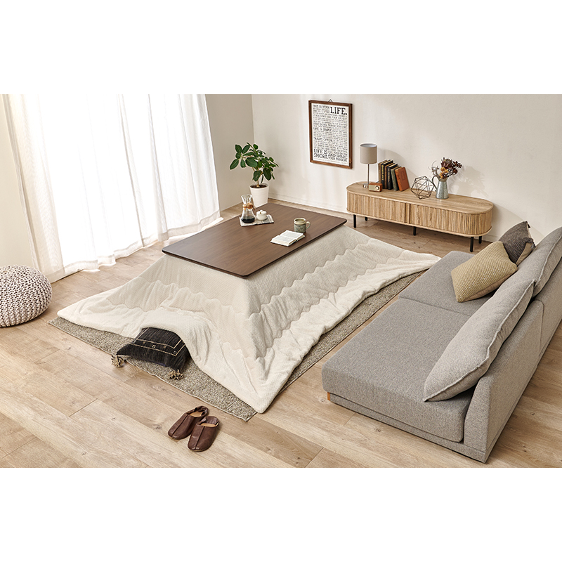 萩原 こたつ リノ 120×80 掛布団セット ブラウン／ポカアイボリー リノCF120BR+ポカUF120IV 1セット（ご注文単位1セット）【直送品】