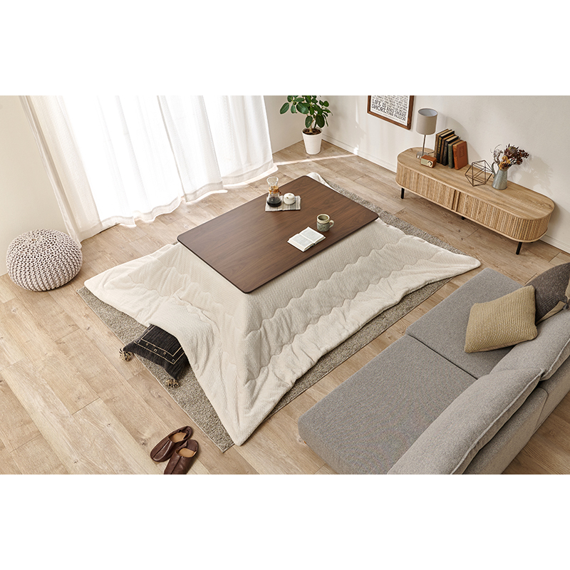 萩原 こたつ リノ 120×80 掛布団セット ブラウン／ポカアイボリー リノCF120BR+ポカUF120IV 1セット（ご注文単位1セット）【直送品】