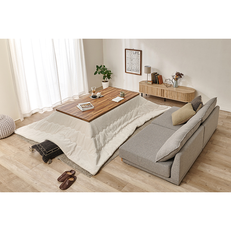 萩原 こたつ ルーン 150×80 掛布団セット ブラウン／ポカアイボリー ルーン150WN+ポカUF150-IV 1セット（ご注文単位1セット）【直送品】