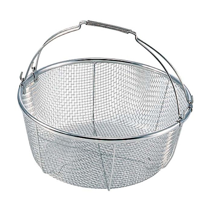 18-8 手付 丸型 洗いカゴ 荒目(φ300) 1個(ご注文単位1個)【直送品】