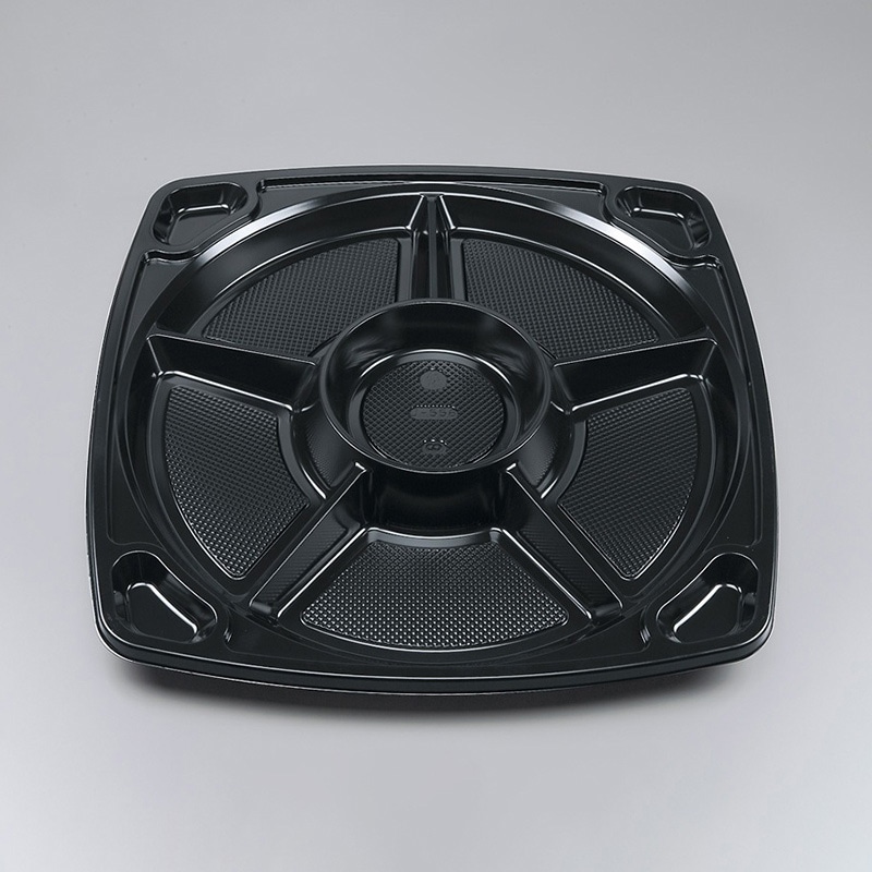 シーピー化成 オードブル容器　本体・蓋セット U-556 黒 20個/袋（ご注文単位4袋）【直送品】