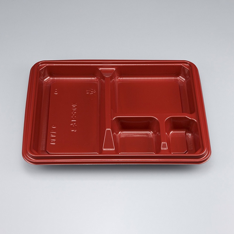 シーピー化成 弁当容器 BF弁当6 本体 赤 50枚/袋(ご注文単位16袋)【直送品】