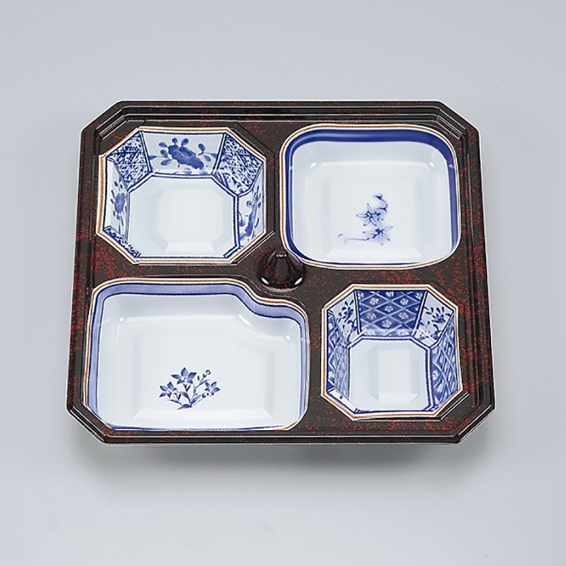 シーピー化成 仕出し容器 中仕切 NU-250-A 染付御膳 20個/袋(ご注文単位8袋)【直送品】