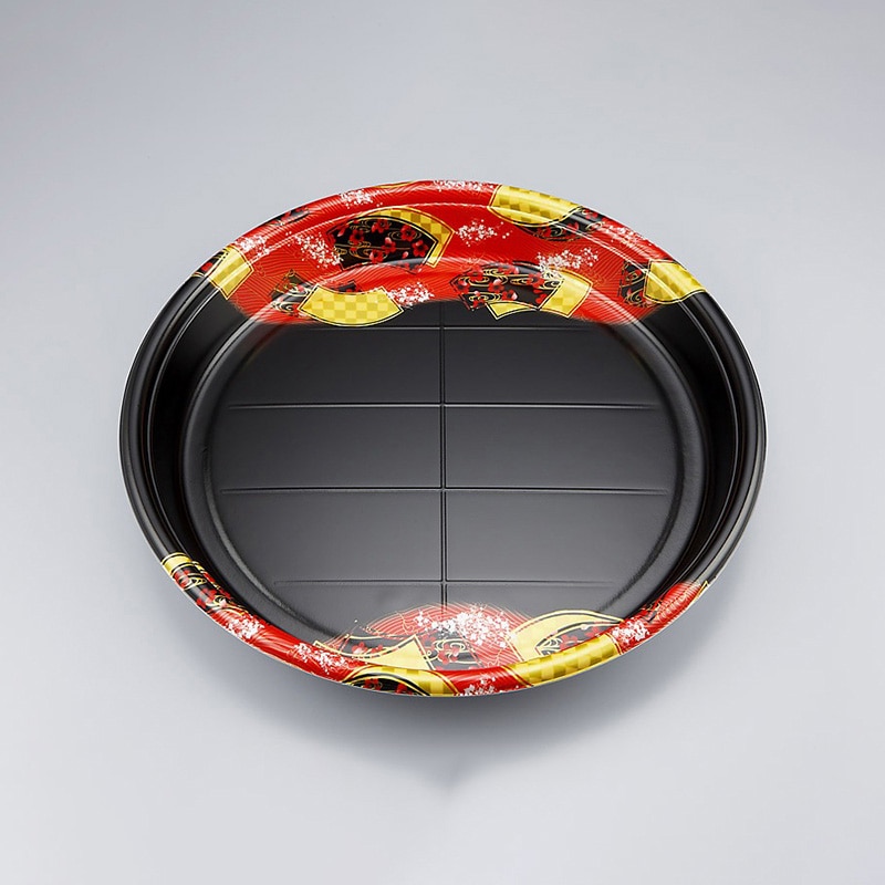 シーピー化成 寿司容器 SF丸桶 本体 5 舞扇赤 10枚/袋(ご注文単位16袋)【直送品】