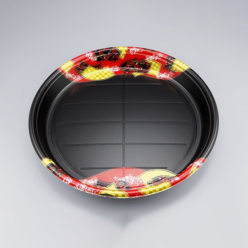 シーピー化成 寿司容器 SF丸桶 本体 6 舞扇赤 10枚/袋(ご注文単位10袋)【直送品】