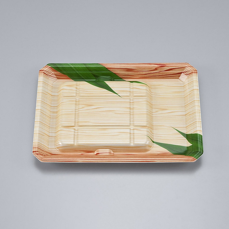 シーピー化成 うなぎ用トレー　新匠-ウナギ 22-16 笹木目 50枚/袋（ご注文単位16袋）【直送品】