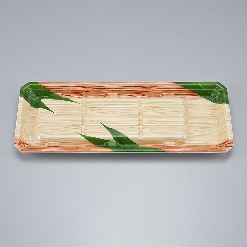 シーピー化成 うなぎ用トレー　新匠-ウナギ 33-14 笹木目 50枚/袋（ご注文単位16袋）【直送品】