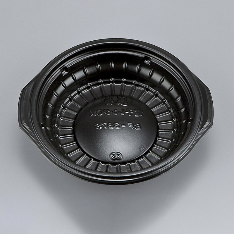 シーピー化成 鍋型容器 BF-387S 本体 黒 50枚/袋(ご注文単位18袋)【直送品】