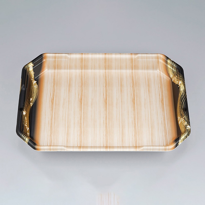 >シーピー化成 精肉用トレー L-カク4 筆木目 50枚/袋（ご注文単位6袋）【直送品】