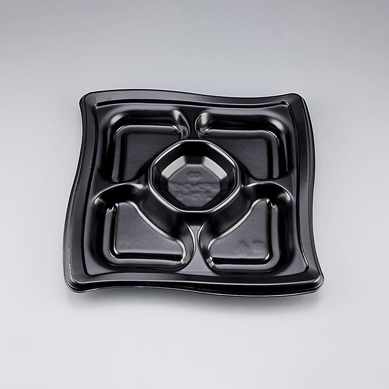 シーピー化成 オードブル容器　SFウイング　本体 275-5 黒 10枚/袋（ご注文単位32袋）【直送品】