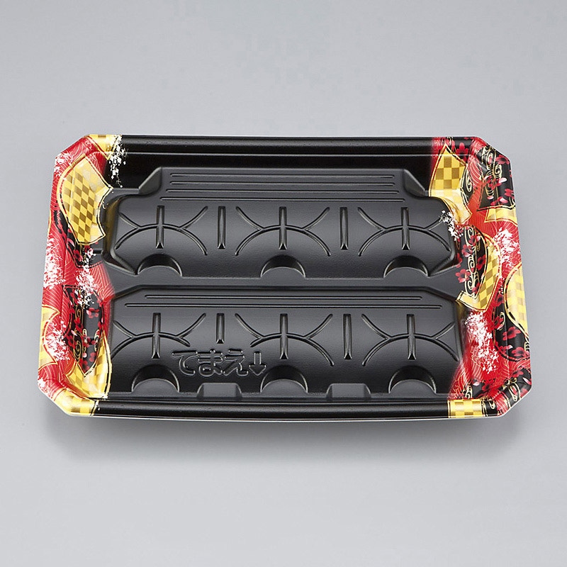 シーピー化成 精肉容器　SFプレート　本体 63 舞扇赤 50枚/袋（ご注文単位12袋）【直送品】